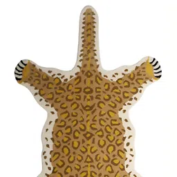 Exotic India Brown and Yellow Leopard Shaped Asana Floor Mat image 4