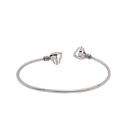 Shoshaa Women Silver-Toned Brass Oxidised Silver-Plated Cuff Bracelet image 3