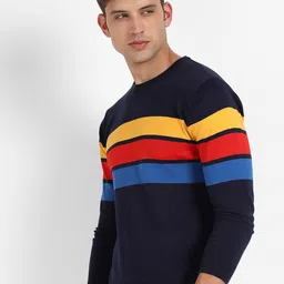 Campus Sutra Striped Woolen Pullover image 5