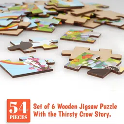 ratna's Thirsty Crow Wooden Story Puzzle for Kids (54 Pieces) (2440) image 3