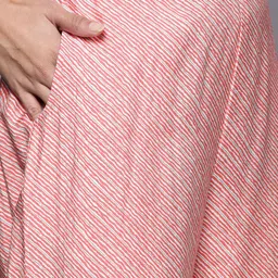 Libas Women Pink Bandhani Printed Mirror Work Lace Detail Kurta with Trousers & Dupatta image 4