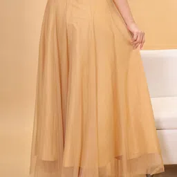 frolic rolic Women Solid Flared Beige Skirt image 2