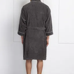 Nautica Pack Of 2 Solid Pure Cotton Bath Robe With Belt image 5