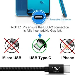 Wayona USB Type C Cable 2 A 2 m Nylon WC2CB1 image 4