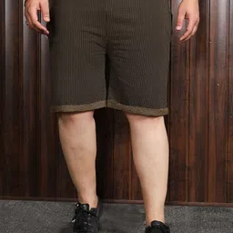 bigbanana Self Design Men Yellow, Black Casual Shorts image 1