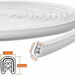 ride2joy White Car Door Edge Guards U Shape Edge Trim Rubber Seal Protector Guard Strip Car Beading Roll For Door, Bumper, Hood image 3