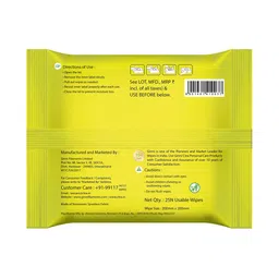 Clea Set of 5 Lemon & Tulsi Cleansing & Makeup Remover Wet Wipes - 25 Wipes Per Pack image 2