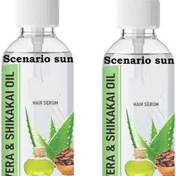 scenario sun Hair Serum 100ml, Shine and Smoothness With Aloe vera &b Shikakai Oil Pack Of 2 image 1
