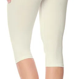 lili Cotton Lycra 220 GSM Bio-Wash Women White, Beige Capri image 2