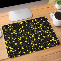 ZORI Black And Yellow Ball Printed Mouse Pad for Gaming Computer, Laptop MousePad Non Slip Base Mousepad-picture-13