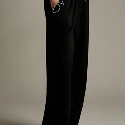 dockstreet Women Solid Black Track Pants-picture-30