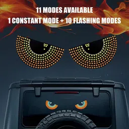 cloudsale Devil Eyes For Car, Trucks Windows Windshield, Car Décor LED Smart Strobe Light Car Fancy Lights image 4