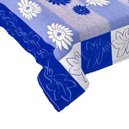 WEAVERS VILLA Blue & White Textured Rectangular Table Cover image 3