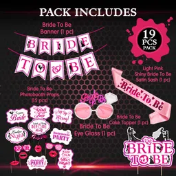 zyozi Bachelorette Party Decorations- Banner, Sash, Cake Topper, Eye Glass (Set of 19)-picture-24