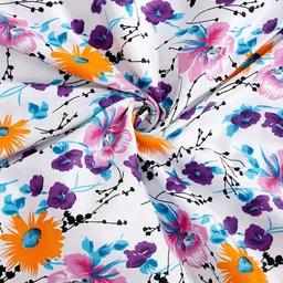 KLOTTHE White & Blue Floral Mild Winter 210 GSM Double Bed Dohar image 2