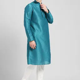 KISAH Men Blue Kurta with Churidar image 2