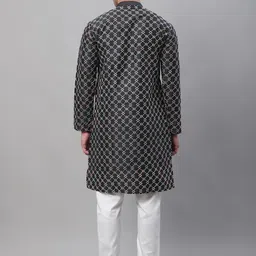 SOJANYA Geometric Embroidered Thread Work  Cotton Kurta With Churidar image 4