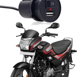 motormania Mono USB Charger Socket Power Outlet 5V 2A For Super Splendor Disc 1.2 A Bike Mobile Charger image 1