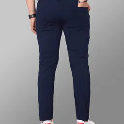 bacardo Pack of 2 Men Slim Fit Grey, Dark Blue Cotton Blend Trousers image 5