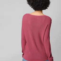 ONLY Women Pink Solid Pullover image 4