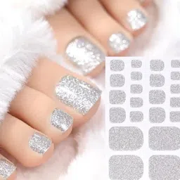 padmavathi enterprises 22tips Red Gel Toe Nail Sticker Glitter Glitter Colour-picture-41