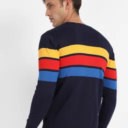 Campus Sutra Striped Woolen Pullover image 4