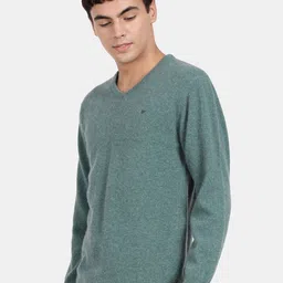 t-base V-Neck Long Sleeves Woolen Pullover Sweater image 2