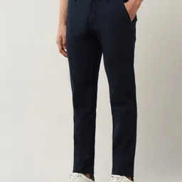 arrow sport Men Slim Fit Blue Polyester Trousers image 2