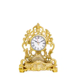 home4u Sable Golden Aluminium Table Clock image 3