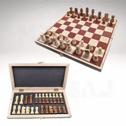 meesaj Premium Wooden Chess & Checkers Set – Educational Board Game for Kids & Adults Strategy & War Board Game image 1