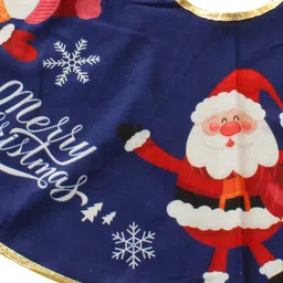 TIED RIBBONS Blue Printed Fabric Double Layered Xmas Base Mat image 2