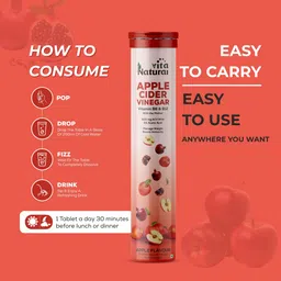 naturalvita Apple Cider Vinegar Effervescent Tablet for Weight Loss with Mother Vita B6 B12 image 4