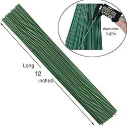 sharum crafts Green Coated Stem Wire for DIY Flower Making - Friendly Flower 50 Pcs image 2