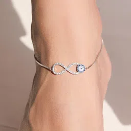 zavya Infinity Evil Eye 925 Silver Anklets | With Certificate of Authenticity Sterling Silver Anklet-picture-12