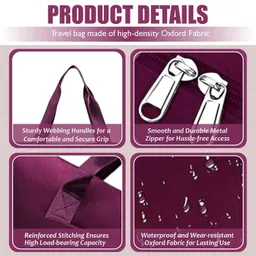 lifeindia Maroon Women Hand-held Bag Foldable Vanity Traveling Bag, Waterproof Hand Bag for Ladies Personal Items image 5