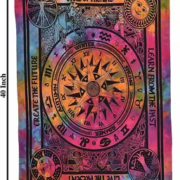 art world Wall Hanging Yellow Horoscope Zodiac Tapestry Hippie Bedding Astrology Tapestry Multi Color Indian Mandala Wall Art Hippie Wall Tapestry (Multi Color, Poster (30x40 Inches)) Wall Hanging Yellow Horoscope Zodiac Tapestry image 4