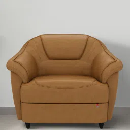 durian Berry compact Leatherette 1 Seater Sofas in Camel Brown Colour-picture-13