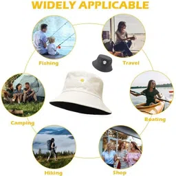 TAPAHPRIYAY Women's Beach Bucket Hats Foldable Outdoor Casual Summer Sun Hat image 5