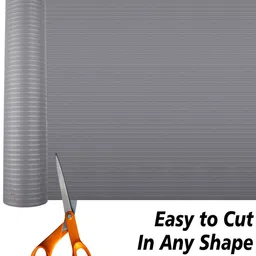 Kuber Industries Gray Textured Anti-Slip Roll Mat Shelf Liner image 3