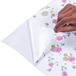 KAAF White & Pink Floral Print Waterproof Self Adhesive Wallpaper image 5