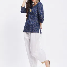 Clora Creation Embellished Pure Cotton Afghani Salwar image 3