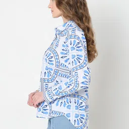 vero moda Women Regular Fit Printed Spread Collar Casual Shirt image 4