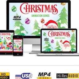 inkmeo Movie Card - Ultimate Christmas Collection - - Christmas Songs and Carols - 8GB USB Memory Stick - High Definition(HD) MP4 Video image 3