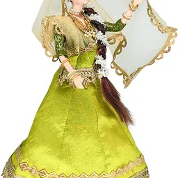 maalona-exclusive toys Maalona | Simran | Indian Doll in Green Silk Lehenga image 3