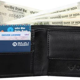 usl Men Casual, Formal Black Genuine Leather Wallet - Regular Size image 2