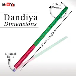me&you Handcrafted Dandiya Sticks with Bandhani Lace – Navratri Celebration Dandia Sticks image 4