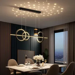 kinis Modern 3 Color Mode (WH/WW/NW) Geometric LED Chandelier Chandelier Ceiling Lamp-picture-23