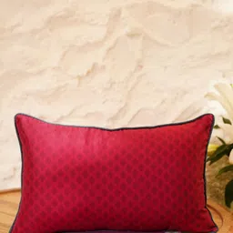 JAYPORE Red & Blue Floral Printed Rectangle Cushion Cover image 5