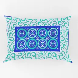 UNIQCHOICE Blue Ethnic Motifs Pure Cotton 120 TC Queen Bedsheet With 2 Pillow Covers image 3