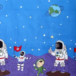 HOSTA HOMES Blue & White Graphic 220 TC Queen Bedsheet with 2 Pillow Covers image 3